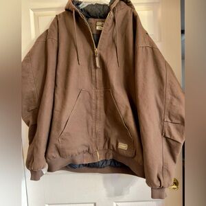 C.E Schmidt Men's Brown Workwear Insulated Zip-Up Heavy Duty Jacket Sz 4XL EUC